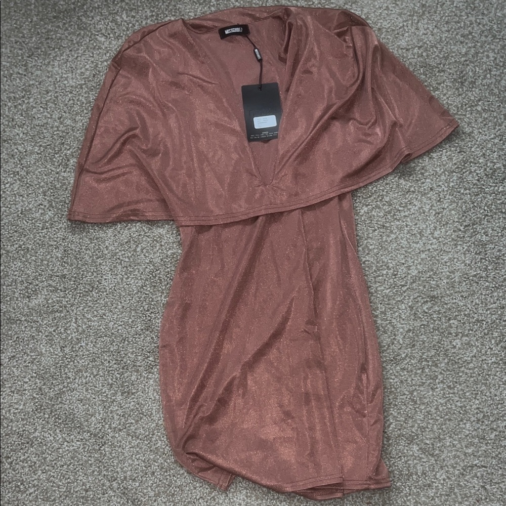 Missguided Shimmering Copper Mini Dress